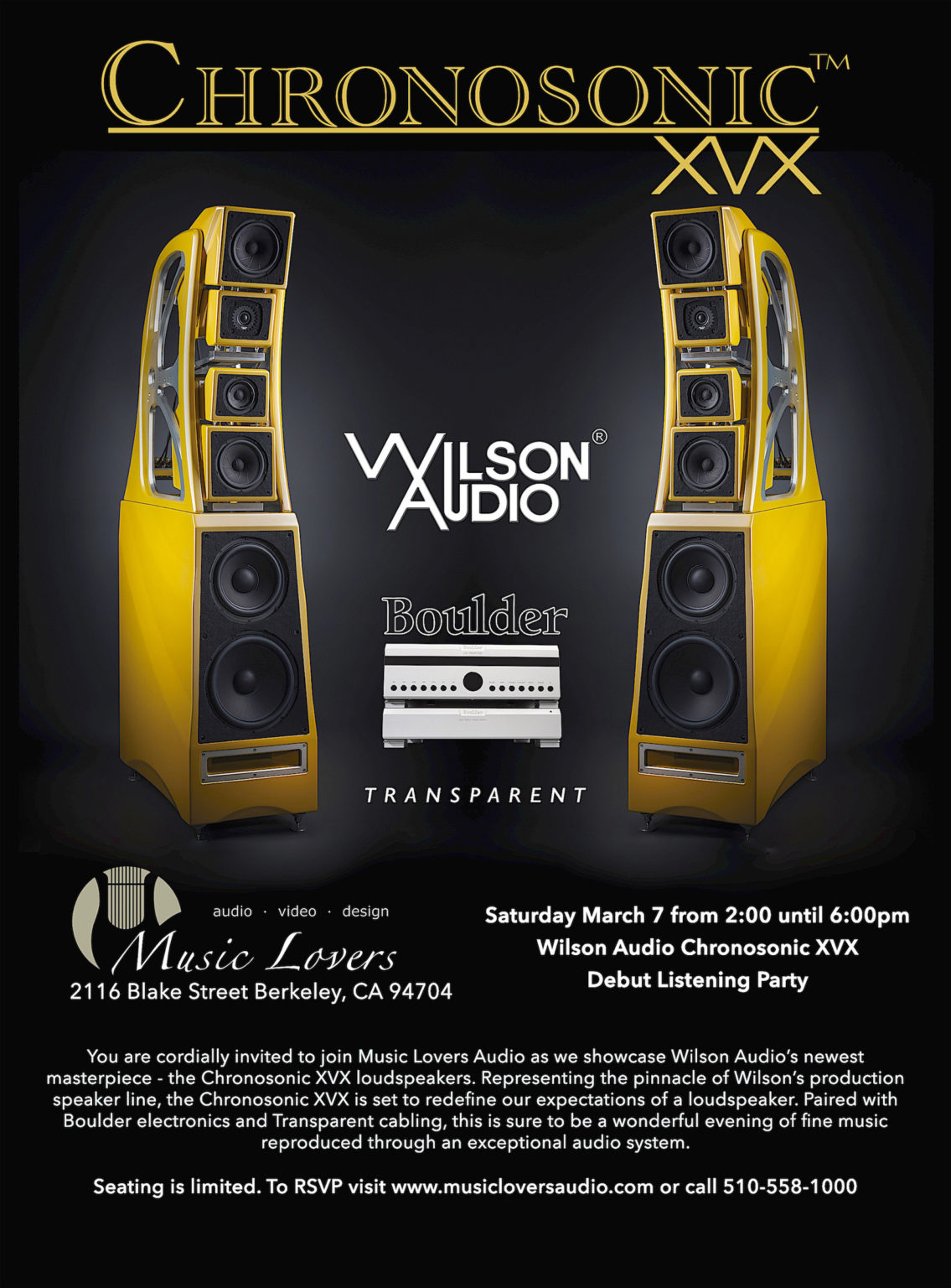 Music Lovers Audio Wilson XVX Listening Party Boulder Amplifiers